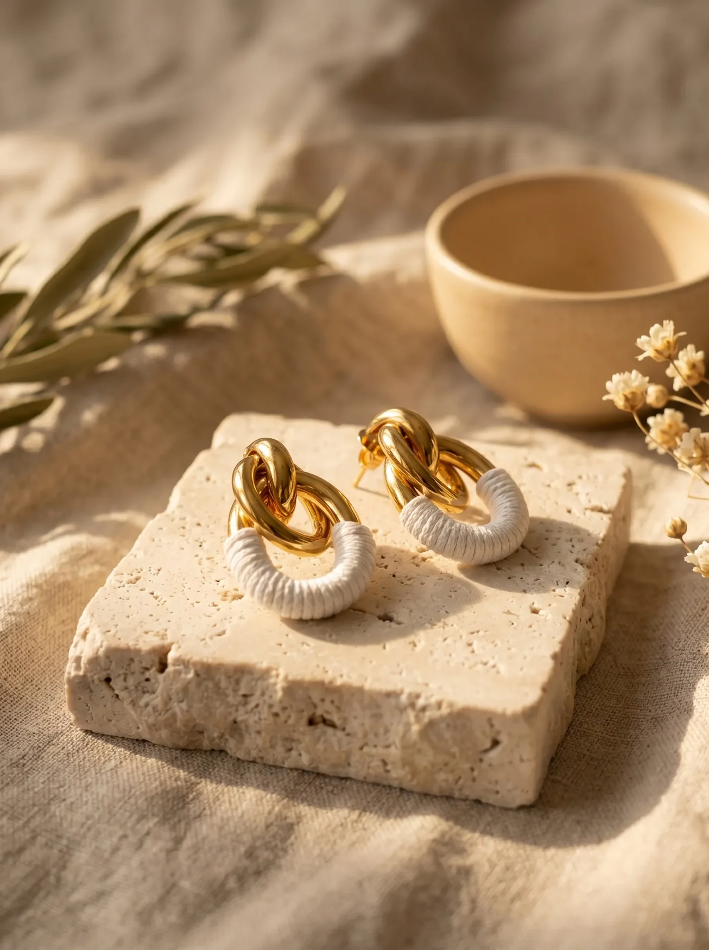 Boucles d'oreilles nouées AVA en nature morte