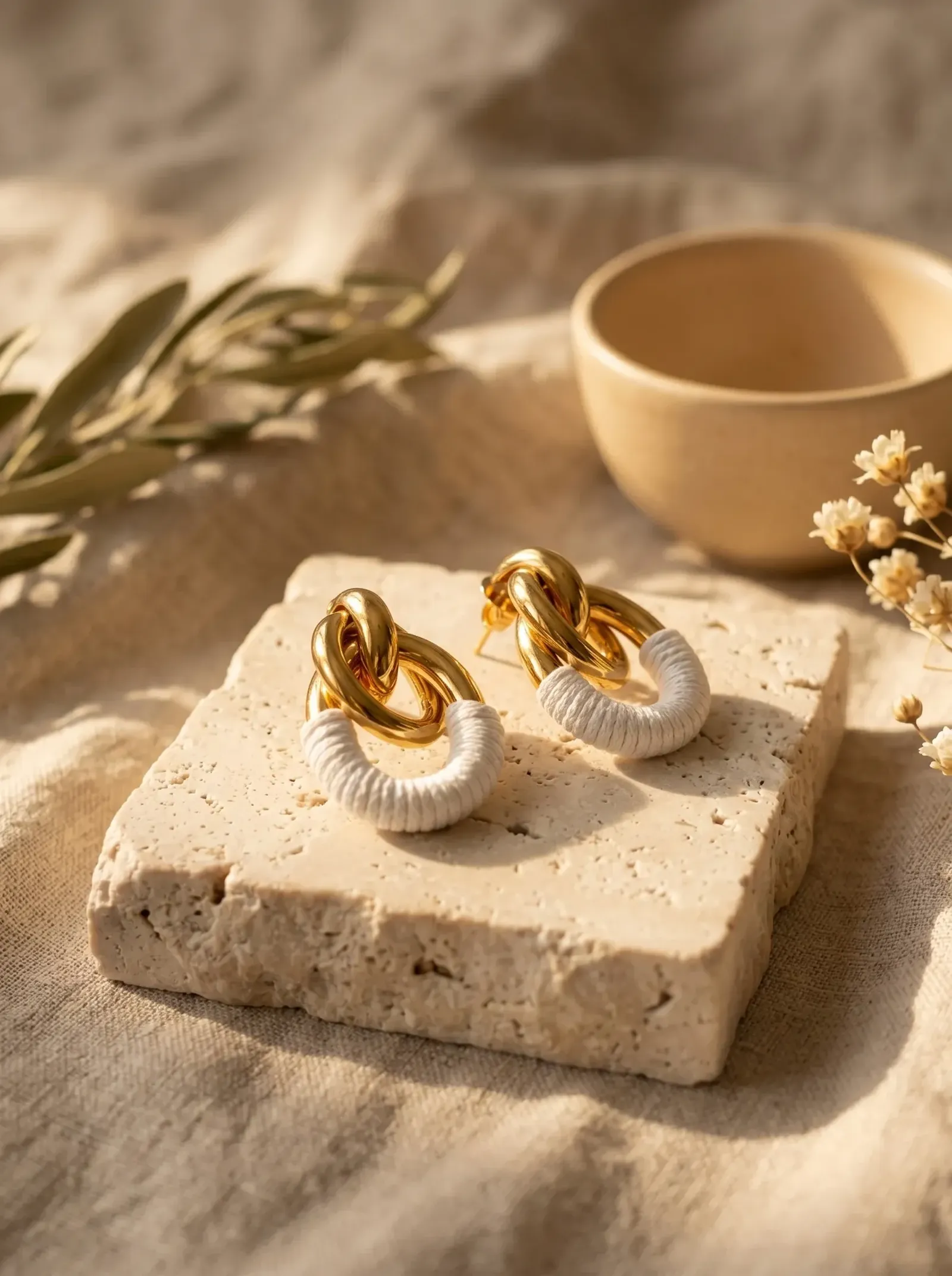 Boucles d'oreilles nouées AVA en nature morte
